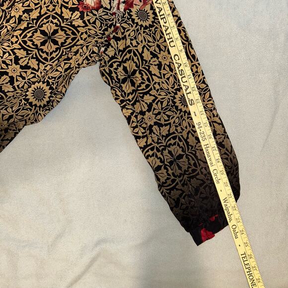 Citron Button XL Light Weight Silk Print Jacket or Blouse Top - Picture 6 of 7